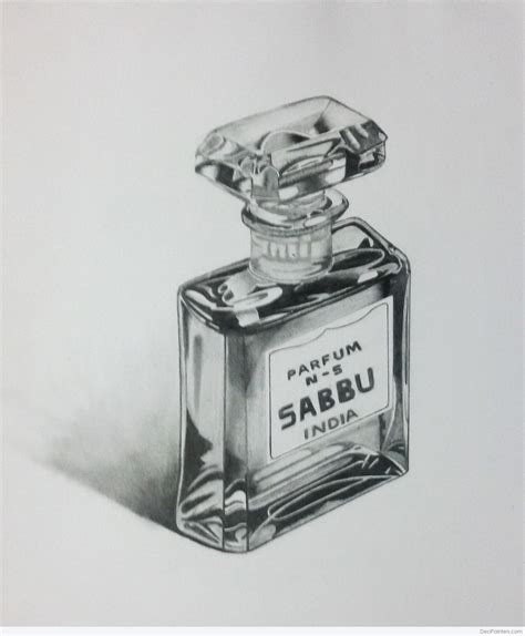 perfume bottle drawing realistic.